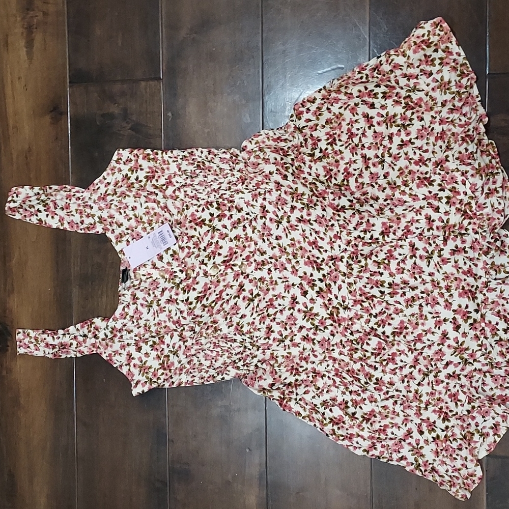 Wild Fable XL white with pink floral sun dress